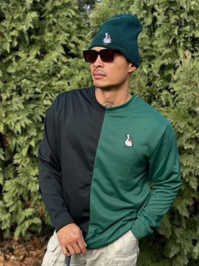 The Angry Goose Split Crewneck and Beanie by Slighted Golf