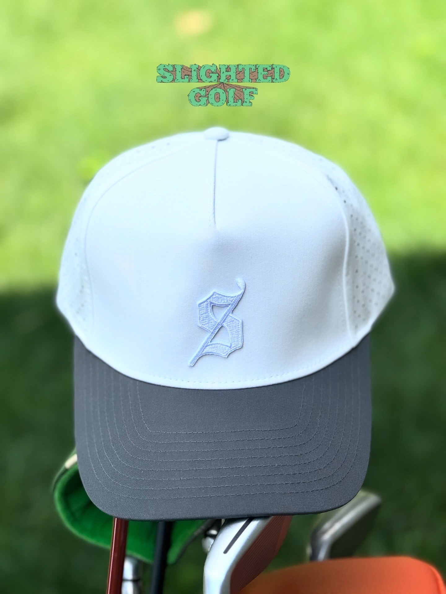 Slighted - Riser Performance Cap - White and Charcoal - Image 2